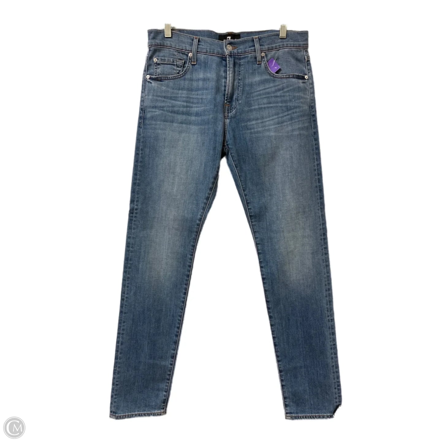 Jeans Straight By 7 For All Mankind In Blue Denim, Size: 14