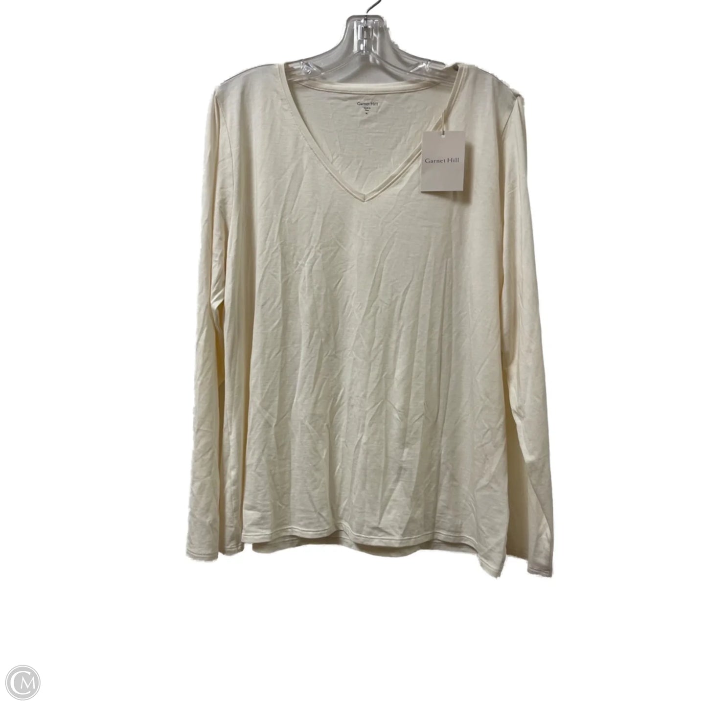Top Long Sleeve By Garnet Hill In Cream, Size: Xl