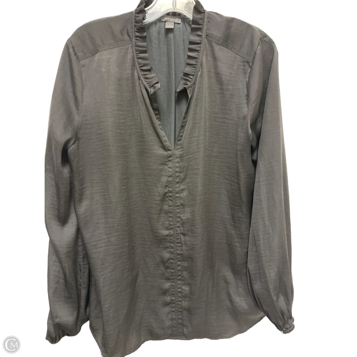Top Long Sleeve By Ann Taylor In Black, Size: L