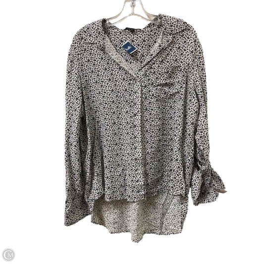 Blouse Long Sleeve By Velvet Heart In Black & White, Size: L