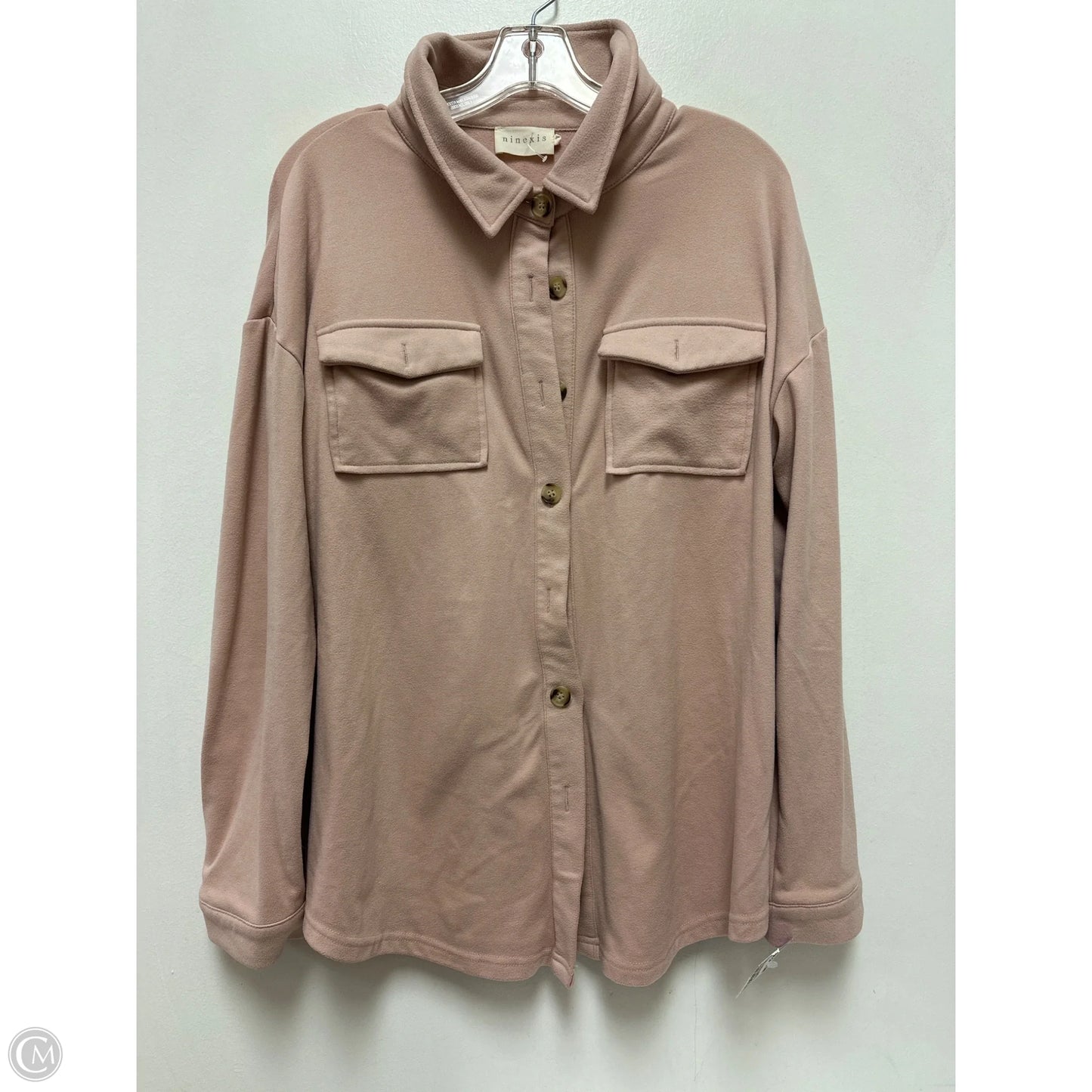 Jacket Shirt By Clothes Mentor In Pink, Size: S