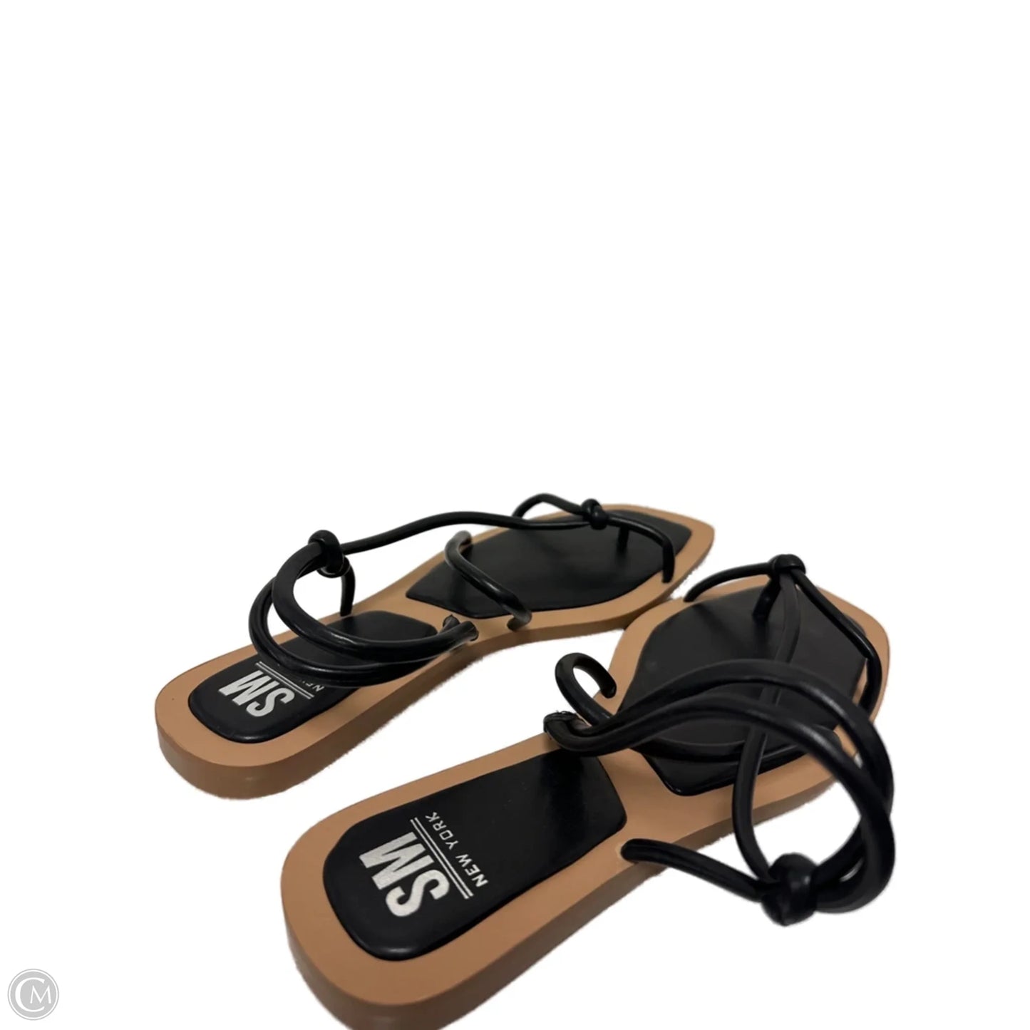 Sandals Flats By Clothes Mentor In Black, Size: 10