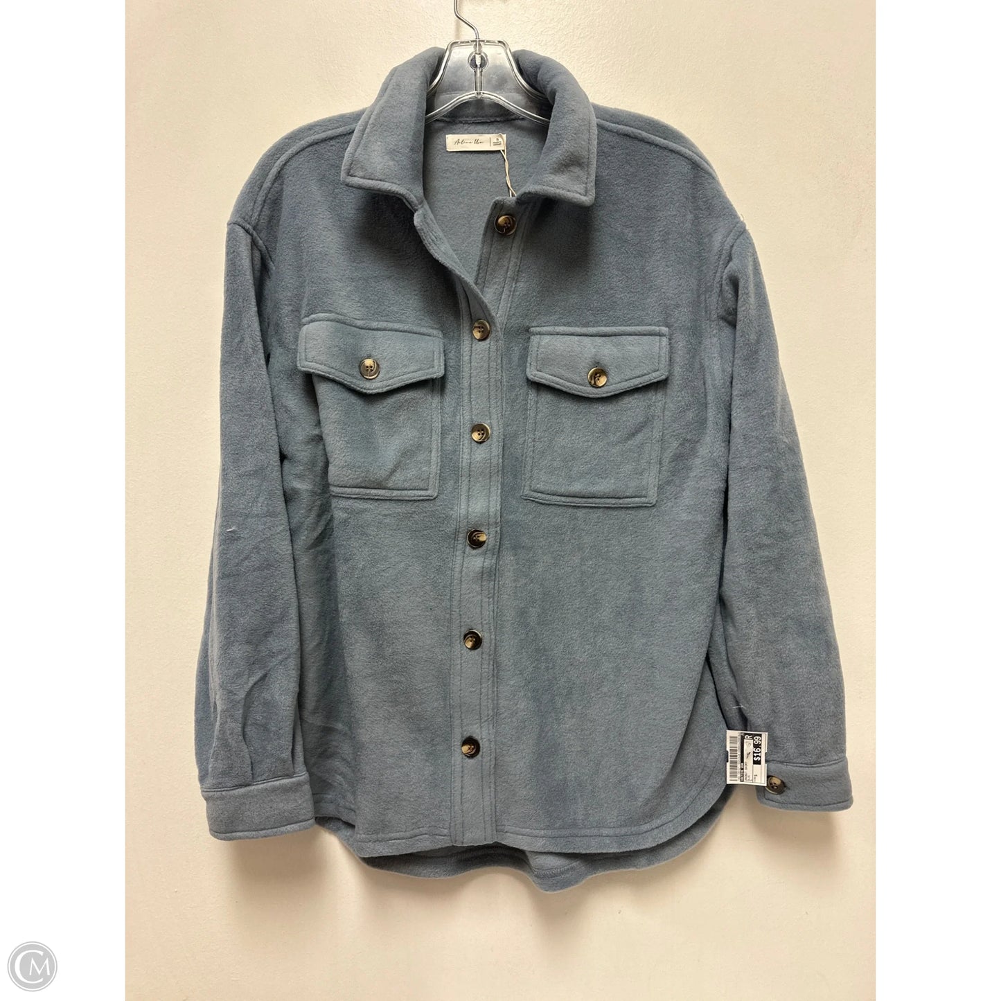 Jacket Shirt By Active Usa In Blue, Size: S