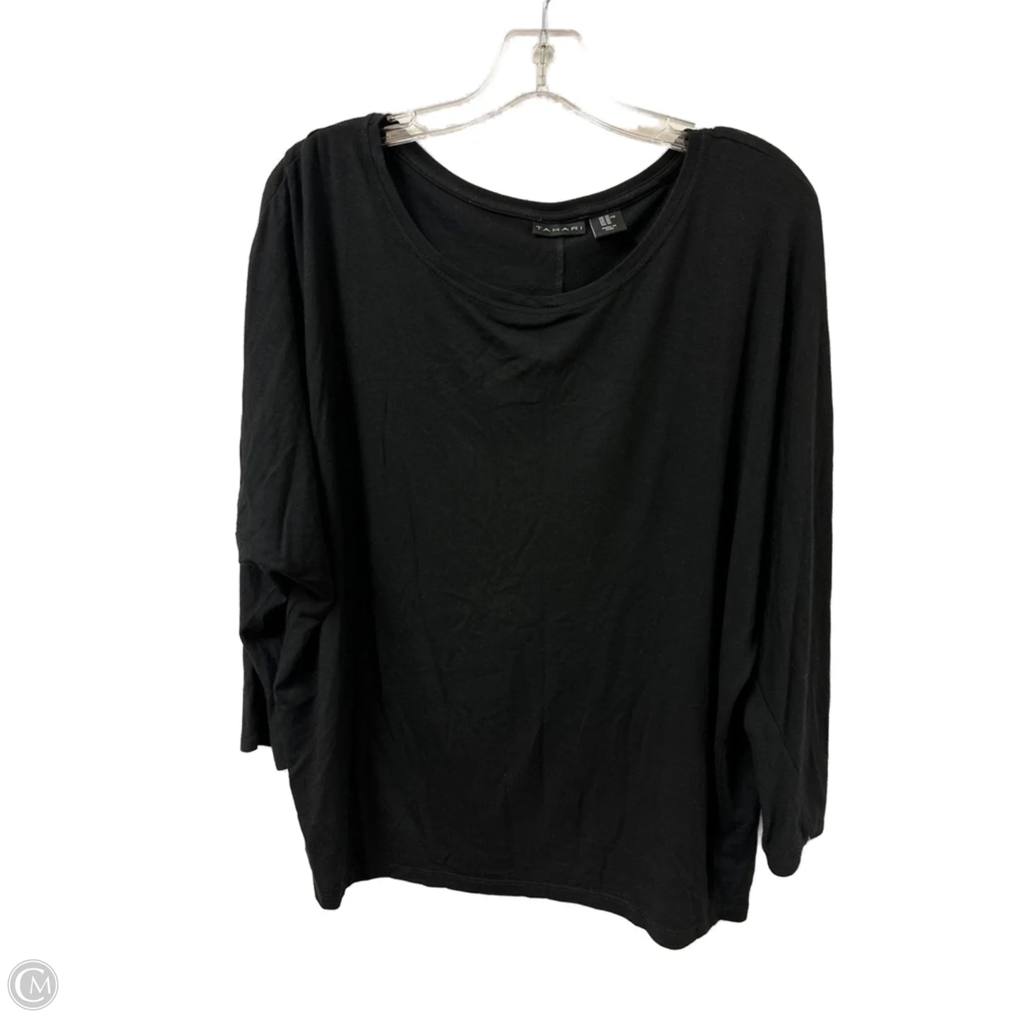 Top Long Sleeve By T Tahari In Black, Size: Xl