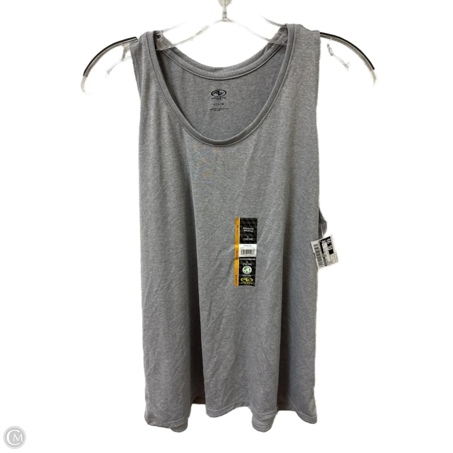 Athletic Tank Top By Athletic Works In Grey, Size: L