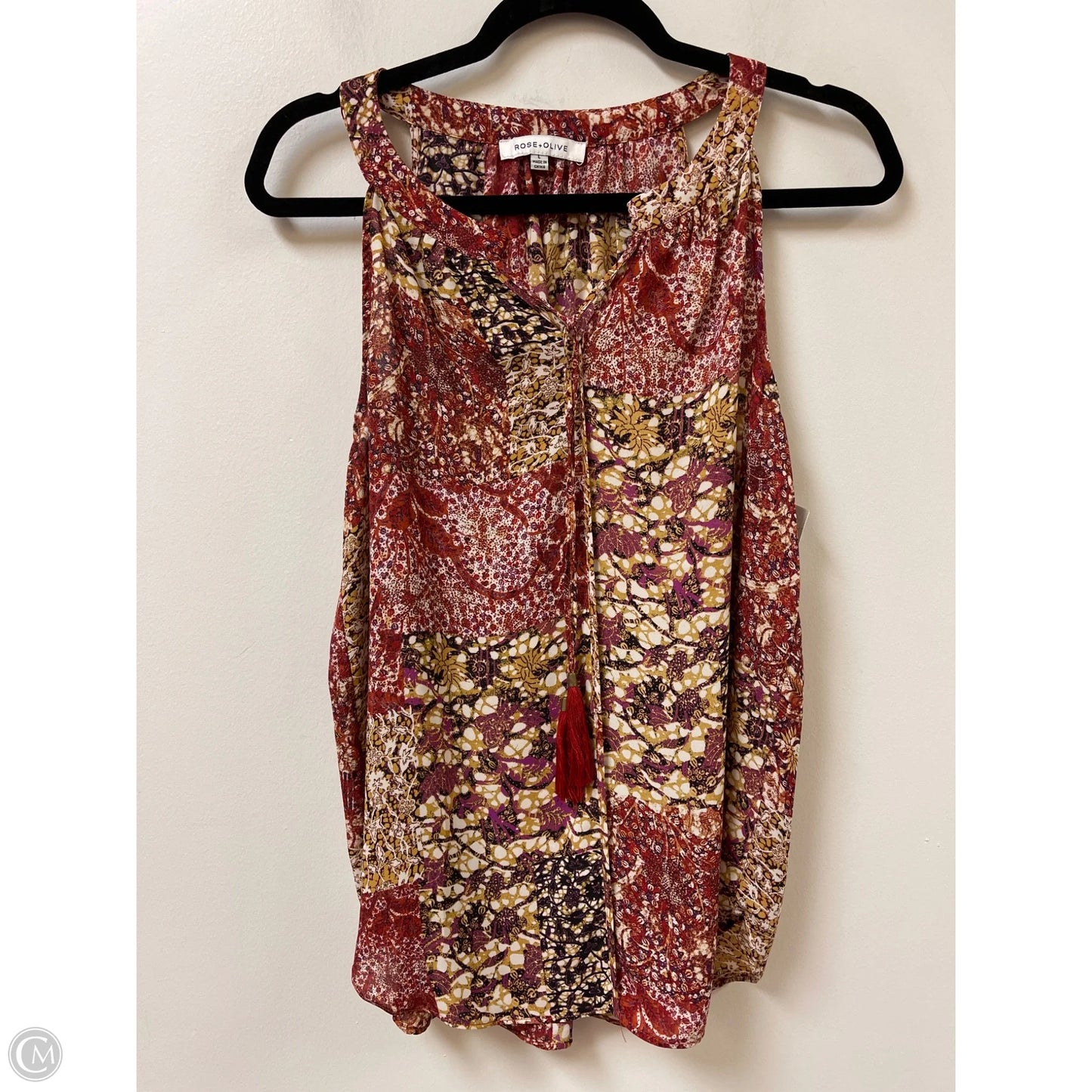 Top Sleeveless By Rose And Olive In Red, Size: L