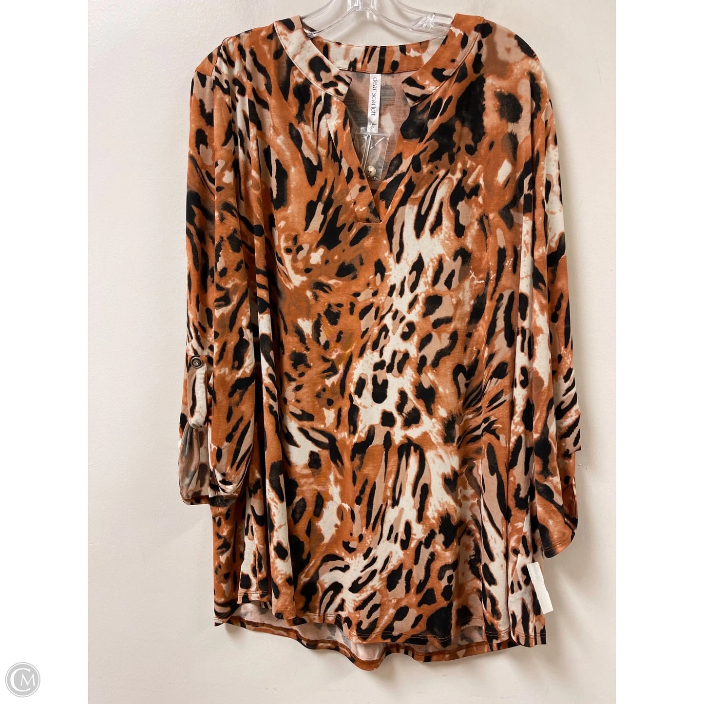 Top Long Sleeve By Clothes Mentor In Animal Print, Size: 2x