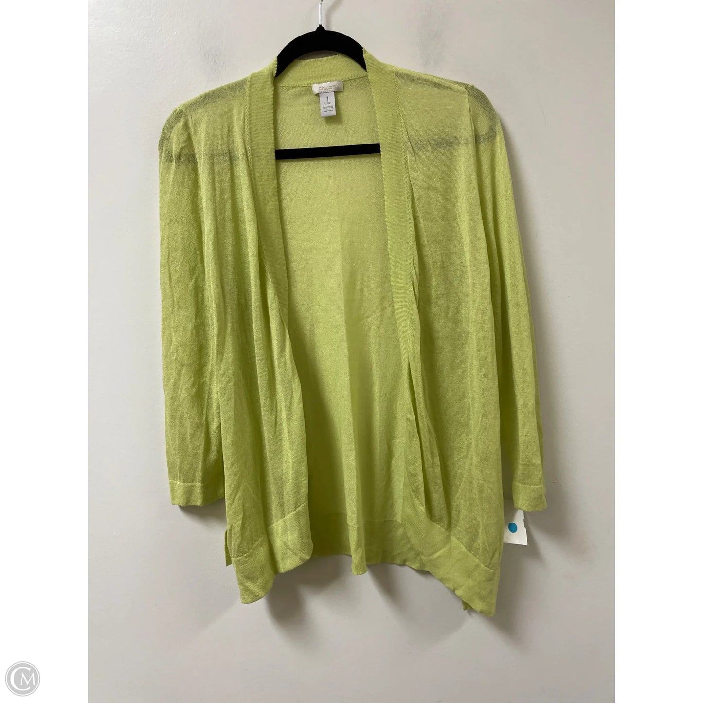 Sweater Cardigan By Chicos In Green, Size: M