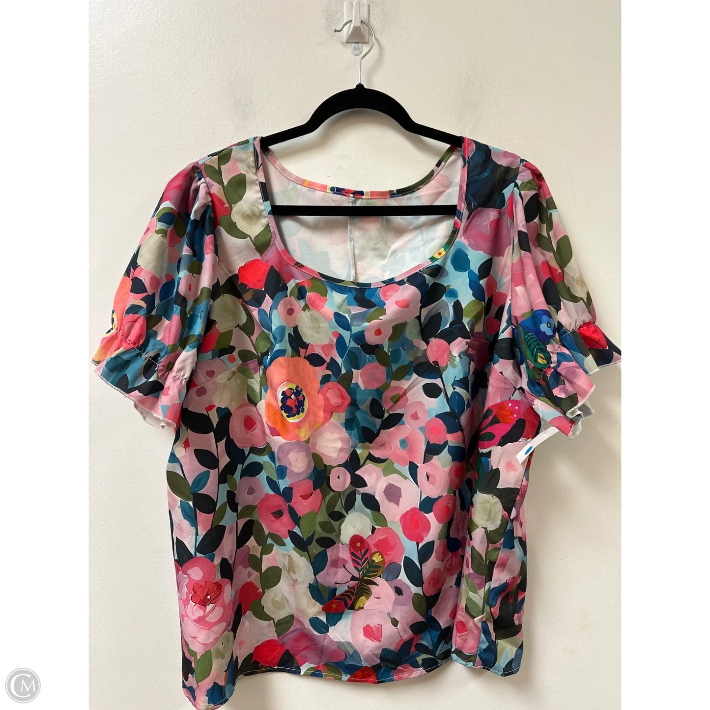 Top Short Sleeve By Shein In Multi-colored, Size: 3x