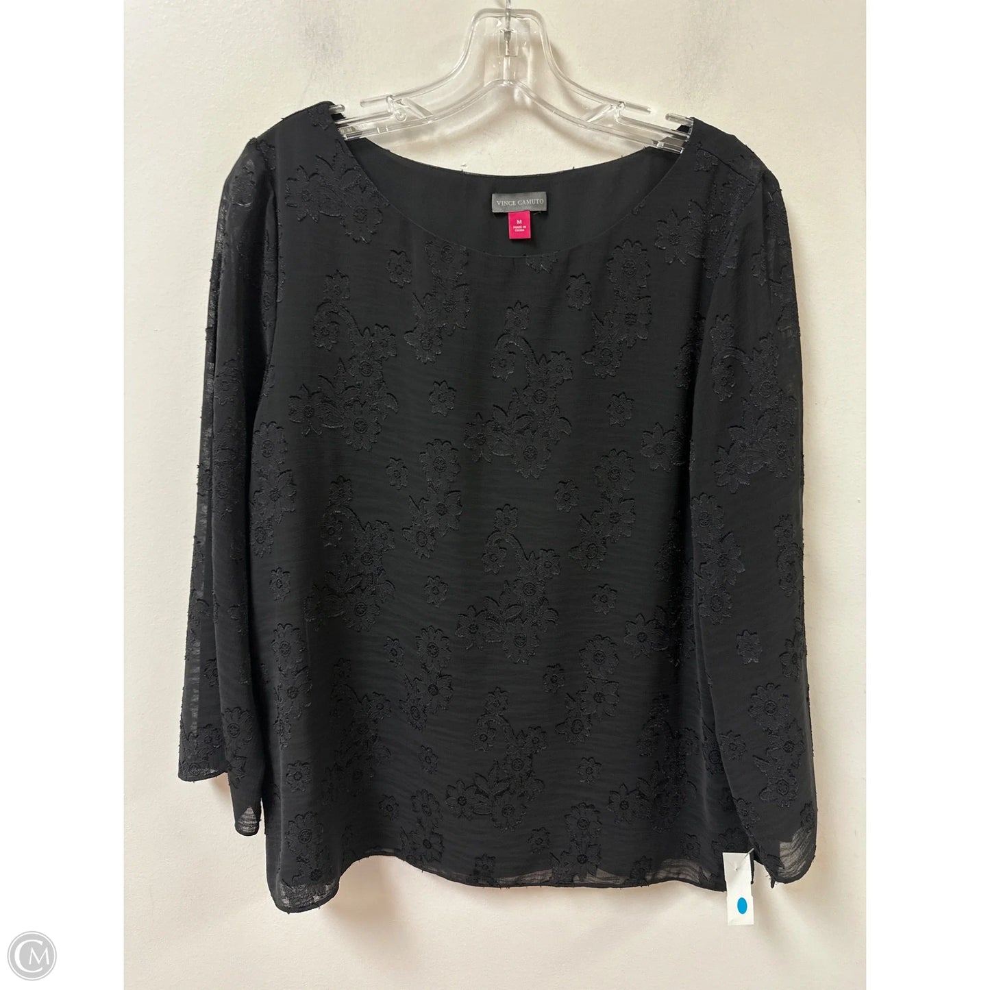 Top Long Sleeve By Vince Camuto In Black, Size: M