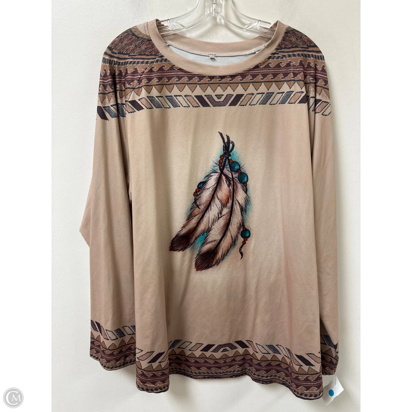 Top Long Sleeve By Clothes Mentor In Brown, Size: 3x