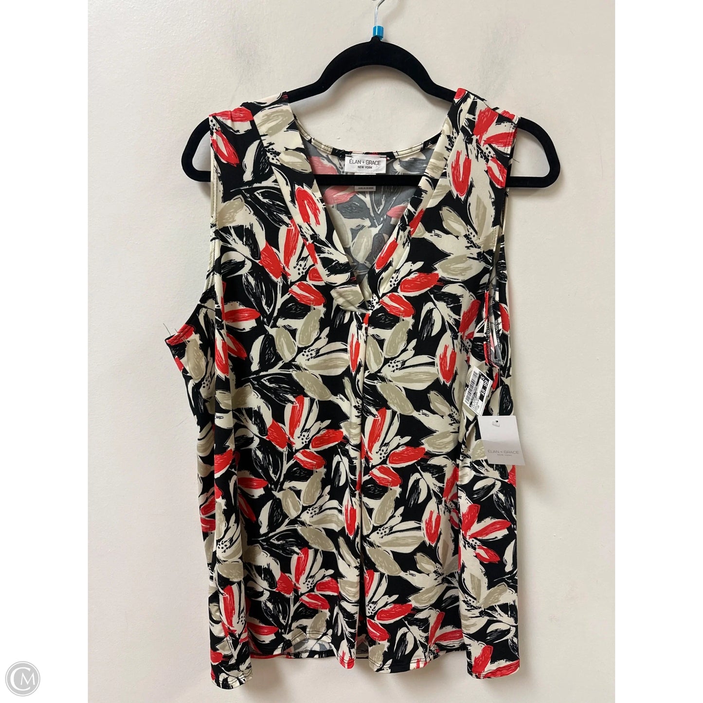 Top Sleeveless By Clothes Mentor In Black & Red, Size: 2x