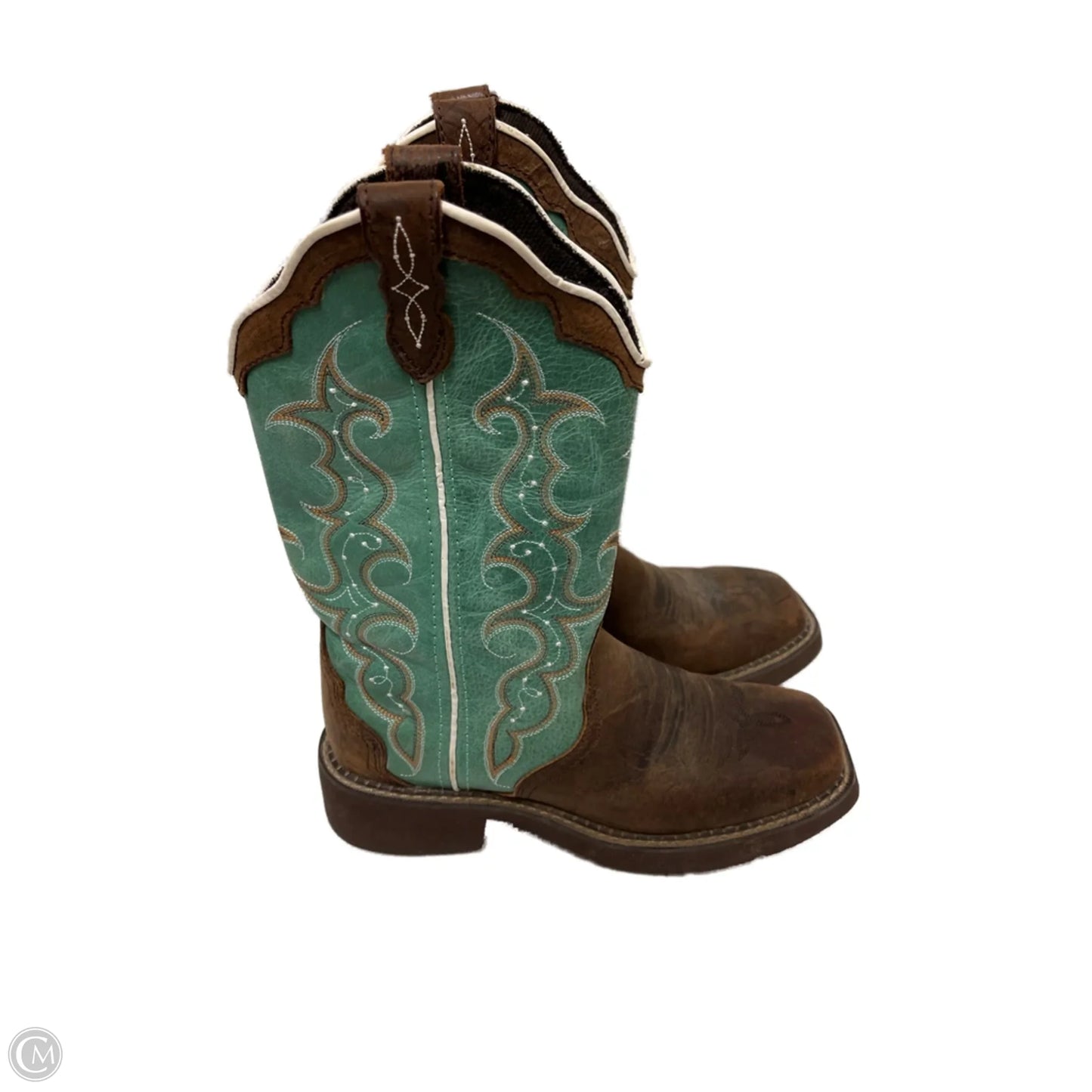 Boots Western By Justin In Teal, Size: 6