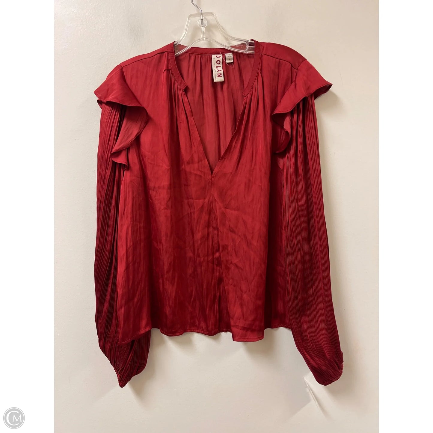 Top Long Sleeve By Dolan Left Coast In Red, Size: M
