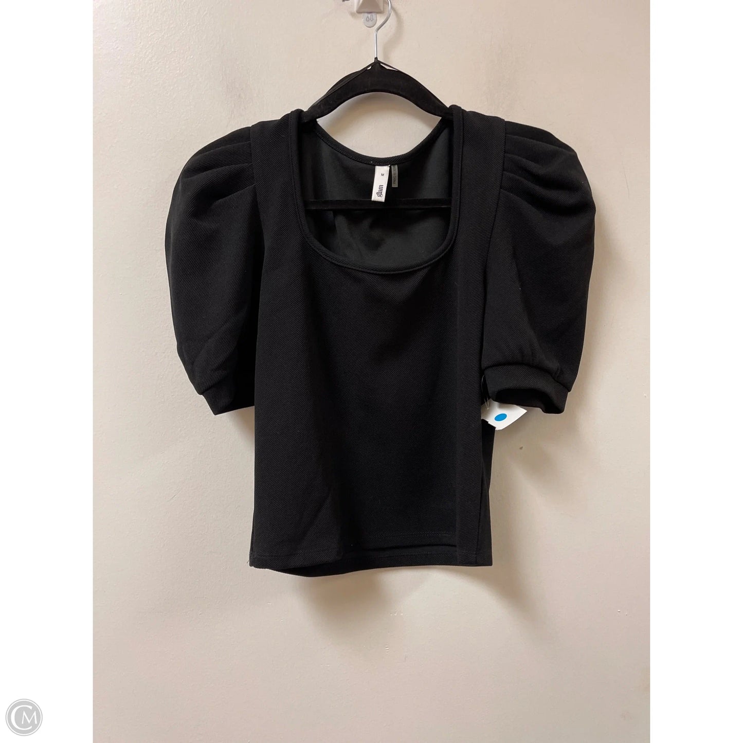 Top Short Sleeve By Glam In Black, Size: M