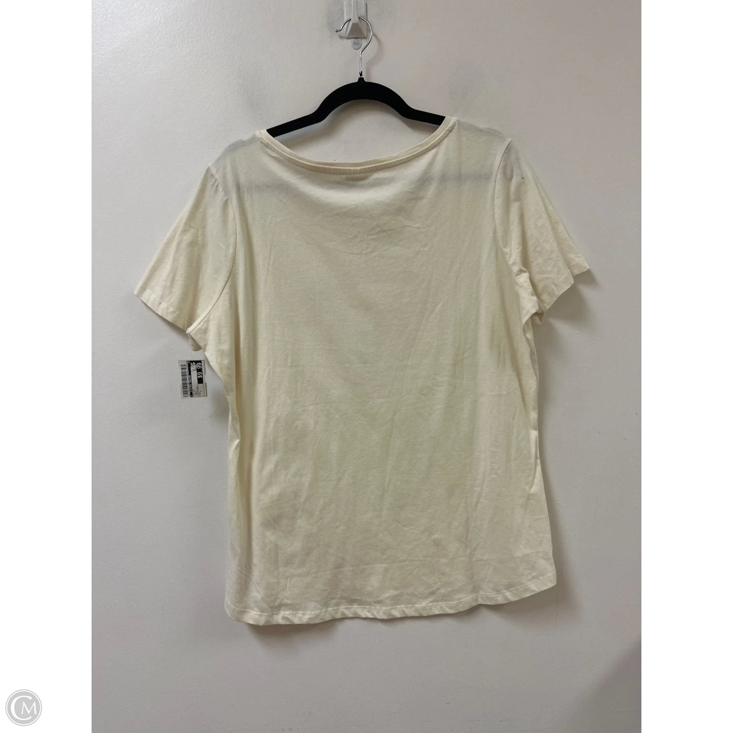 Top Short Sleeve By Clothes Mentor In Cream, Size: L