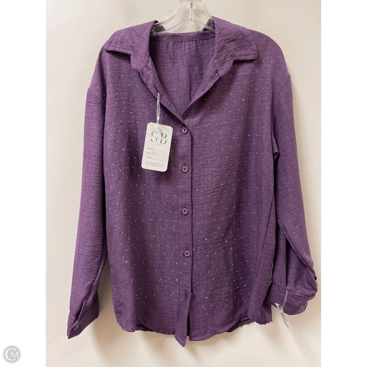 Blouse Long Sleeve By Clothes Mentor In Purple, Size: 2x