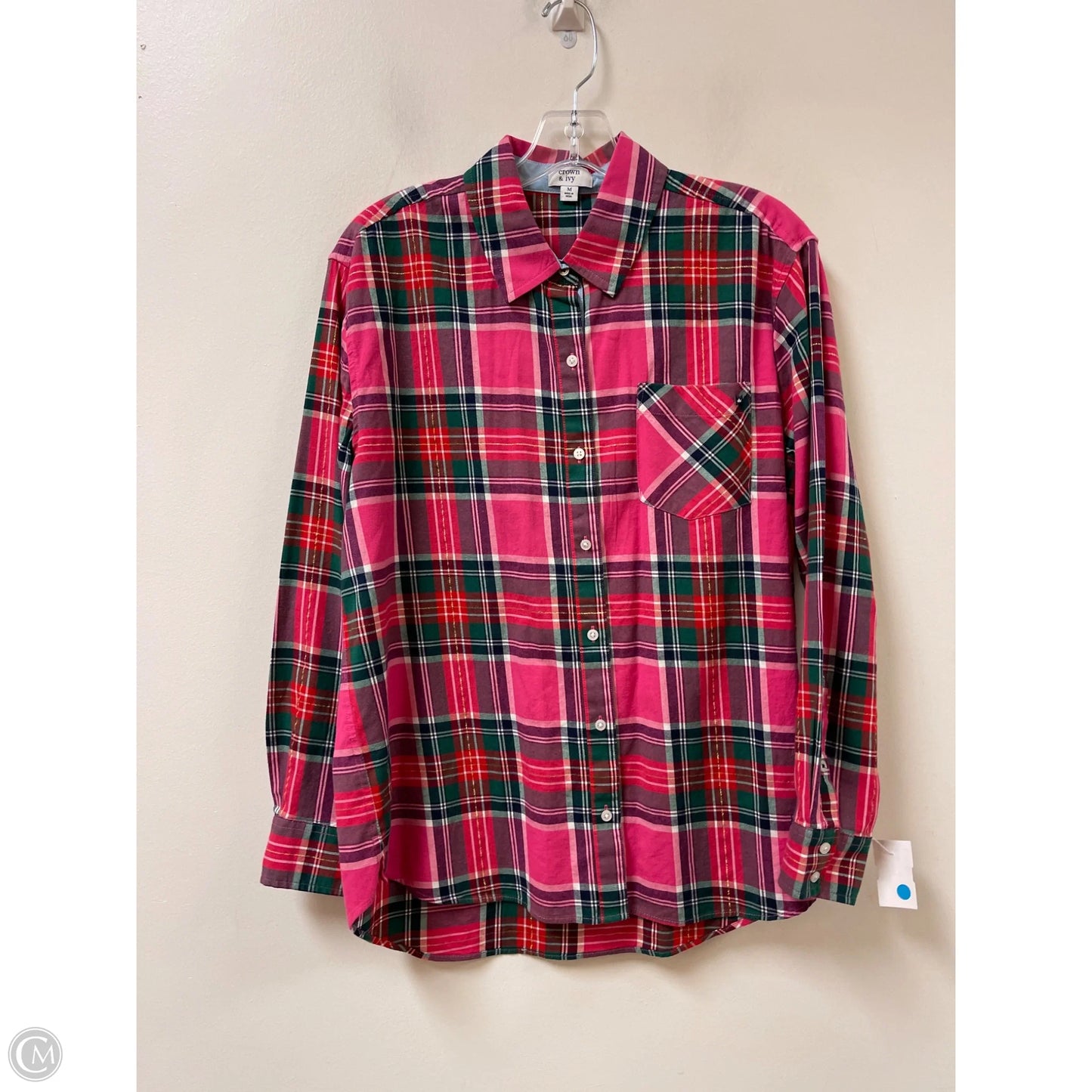 Blouse Long Sleeve By Crown And Ivy In Pink, Size: M