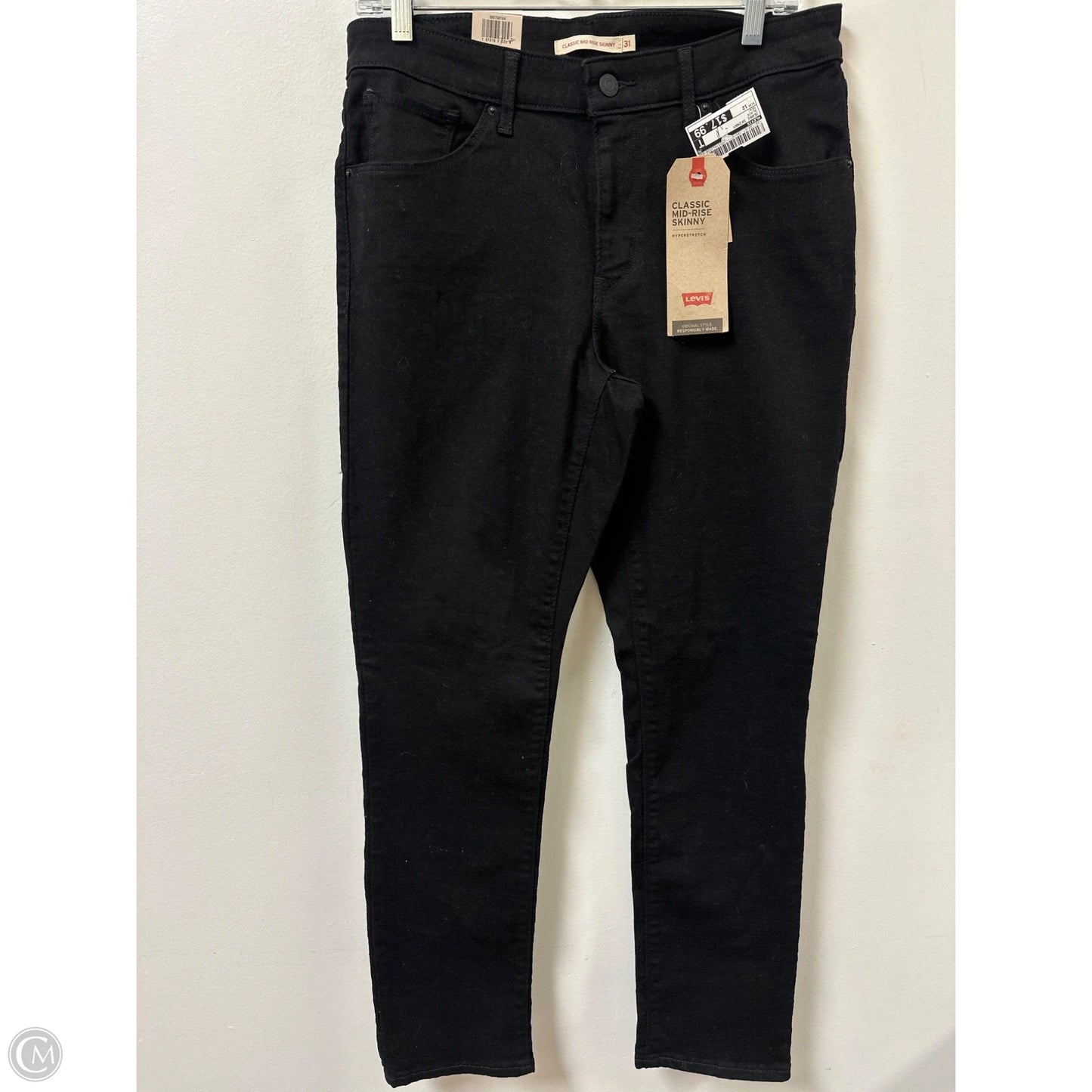 Jeans Skinny By Levis In Black, Size: 12