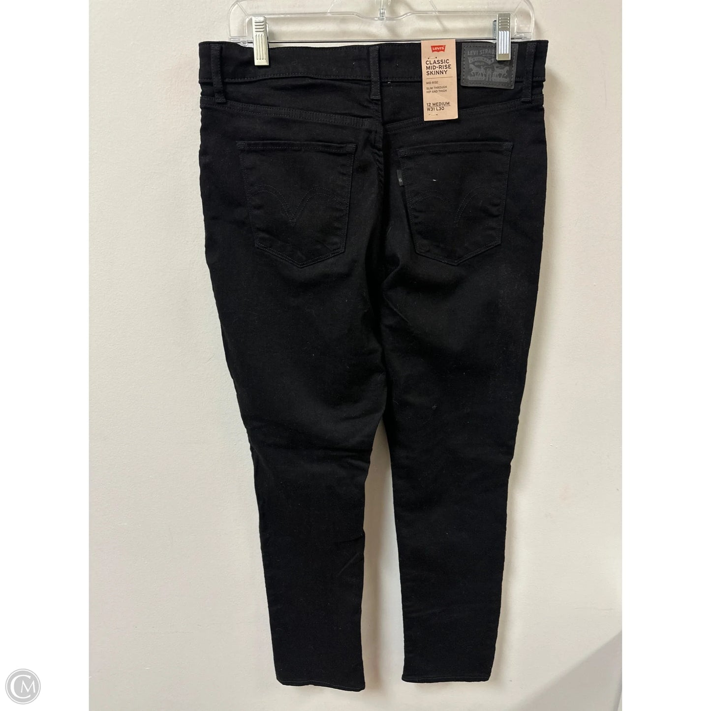 Jeans Skinny By Levis In Black, Size: 12