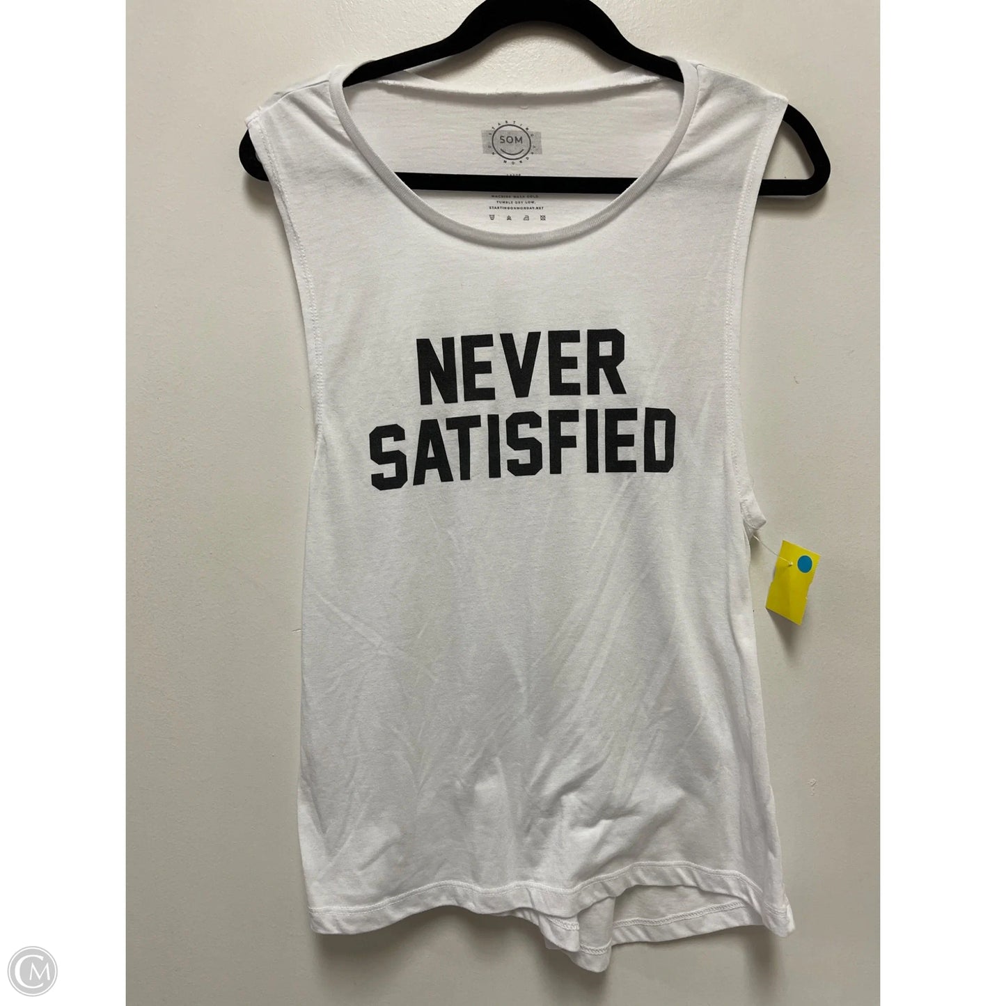 Athletic Tank Top By Clothes Mentor In White, Size: L
