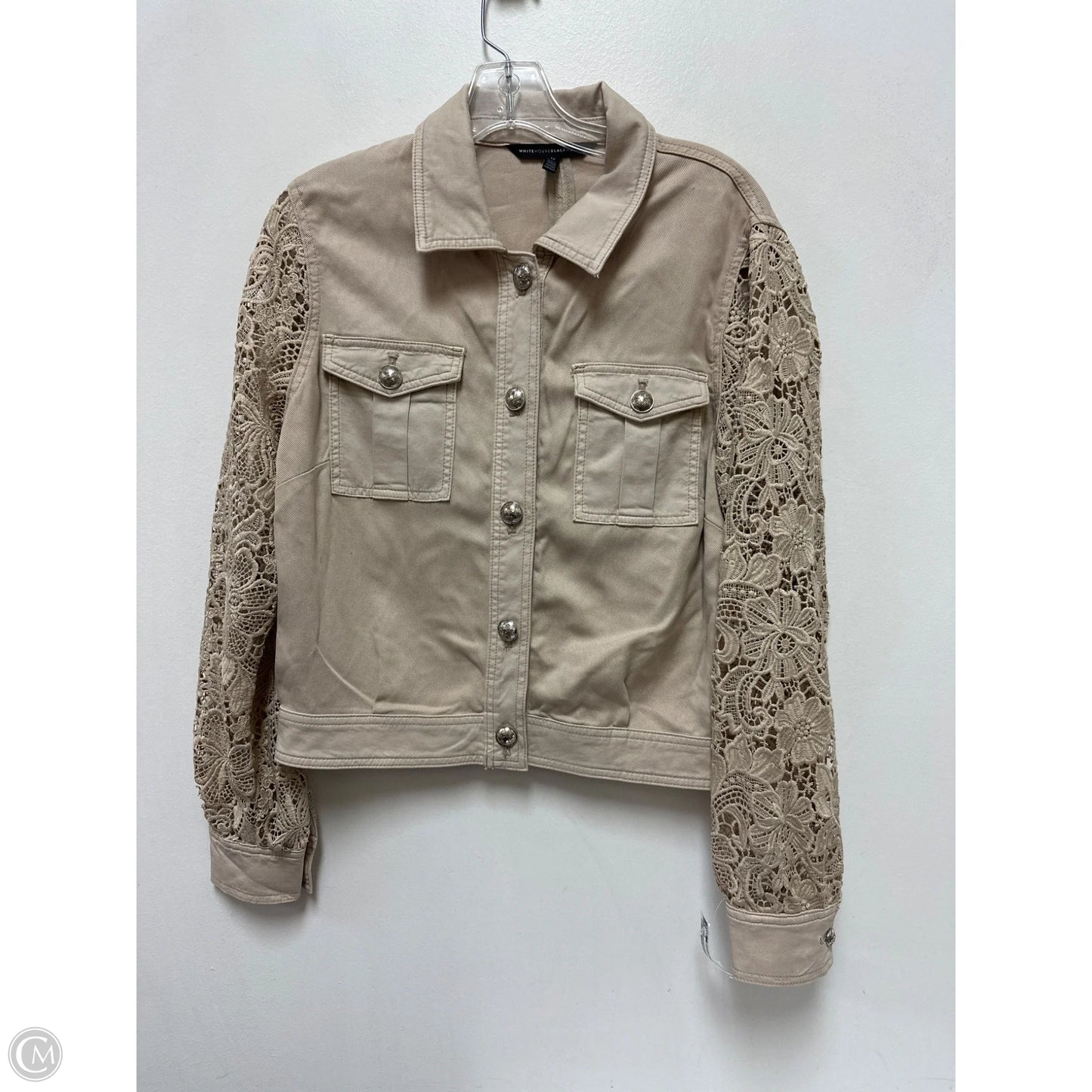 Jacket Denim By White House Black Market In Tan, Size: L