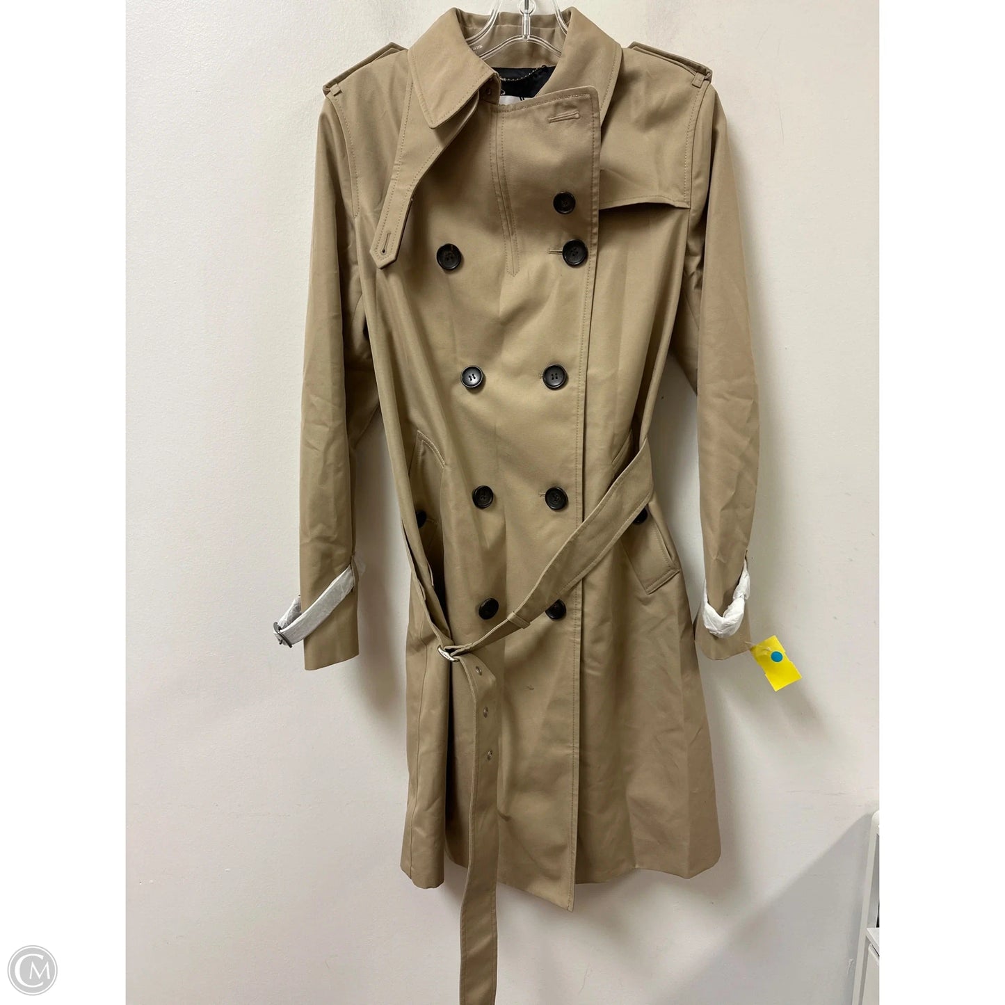 Coat Designer By Coach In Tan, Size: M