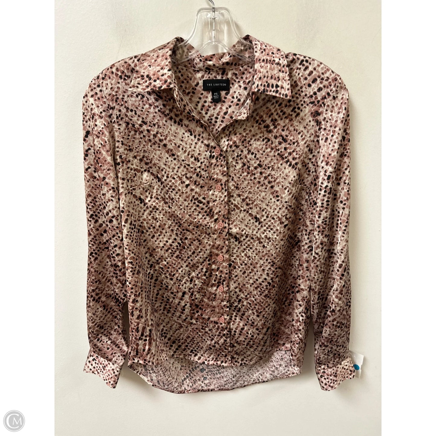 Blouse Long Sleeve By Limited In Pink, Size: S