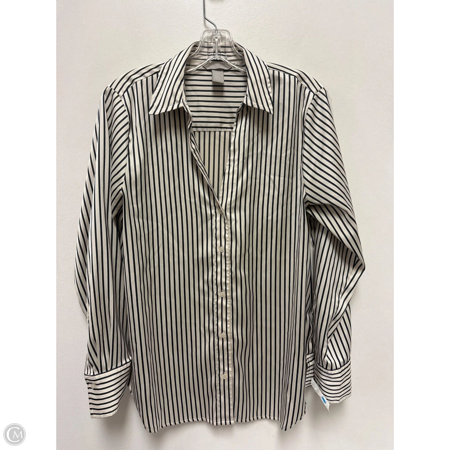 Blouse Long Sleeve By H&m In Cream, Size: M