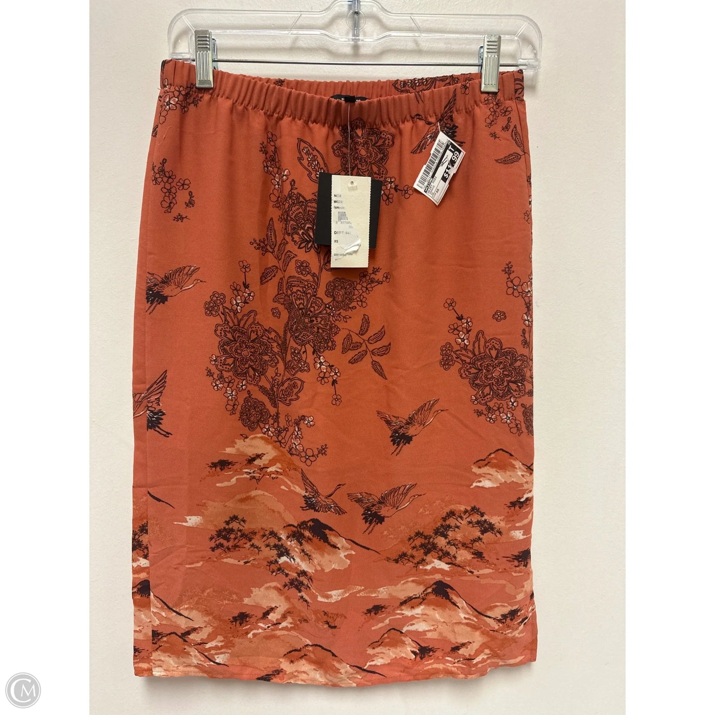 Skirt Midi By Pleione In Orange, Size: Xs