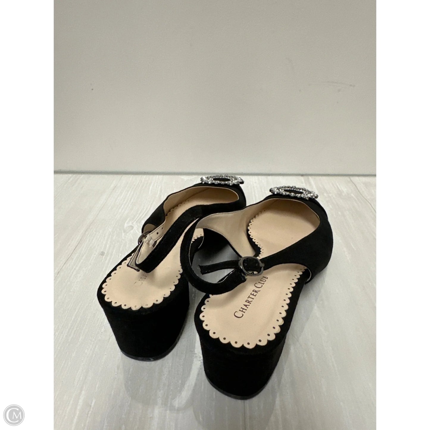 Sandals Heels Block By Charter Club In Black, Size: 8