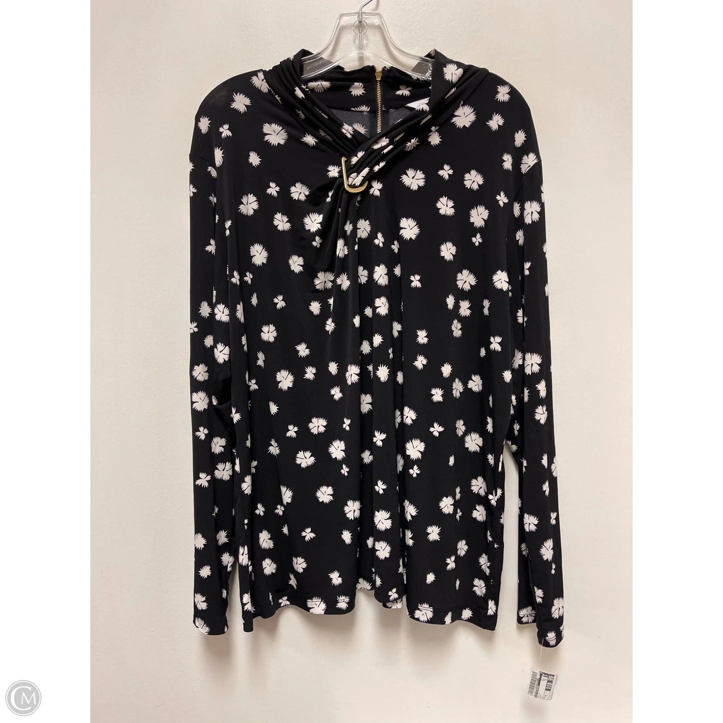 Top Long Sleeve By Liz Claiborne In Black, Size: 2x