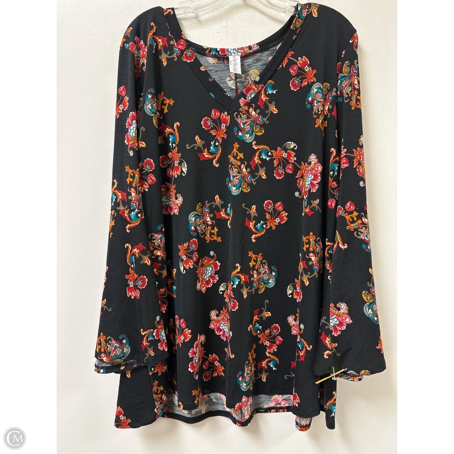 Tunic Long Sleeve By Clothes Mentor In Black, Size: L