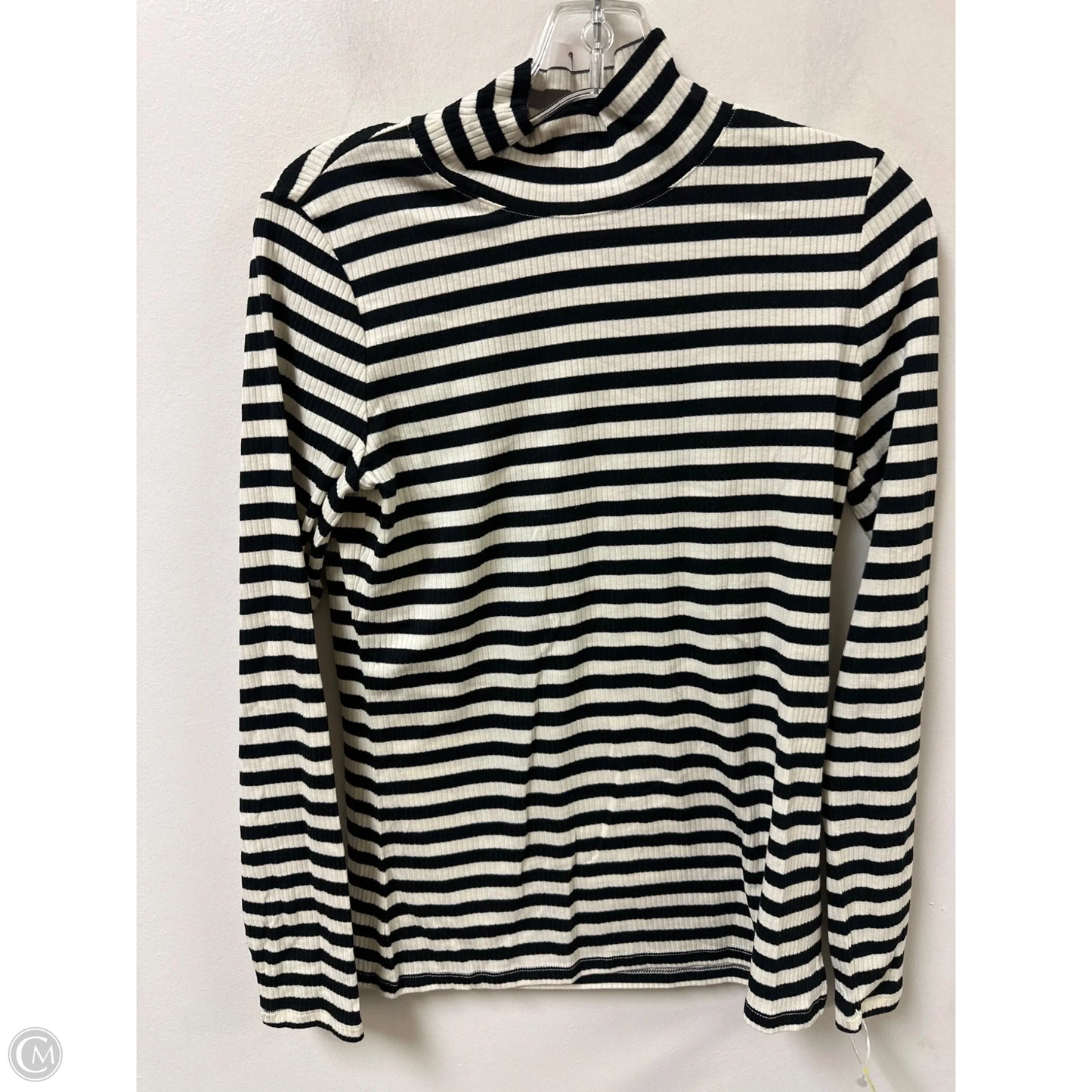 Top Long Sleeve By Talbots In Black & Cream, Size: S