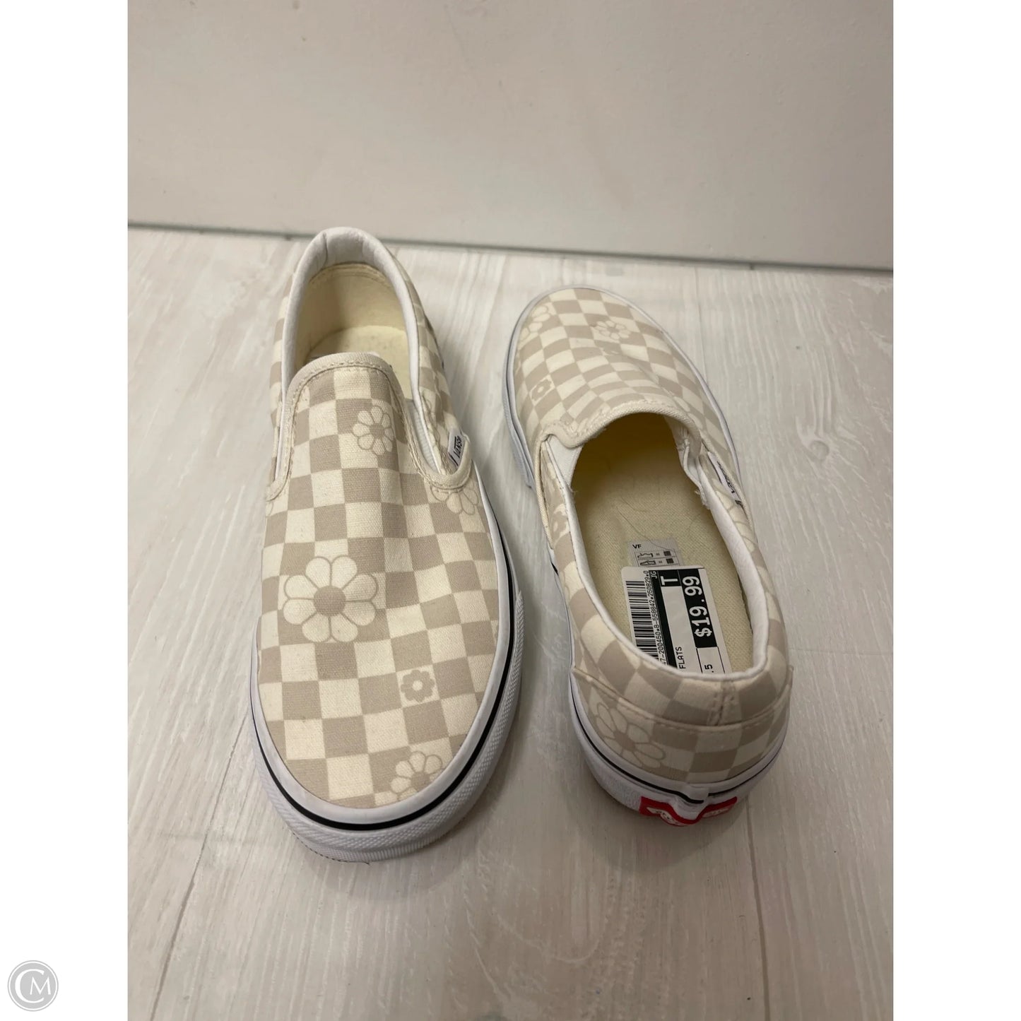 Shoes Flats By Vans In Cream, Size: 6.5