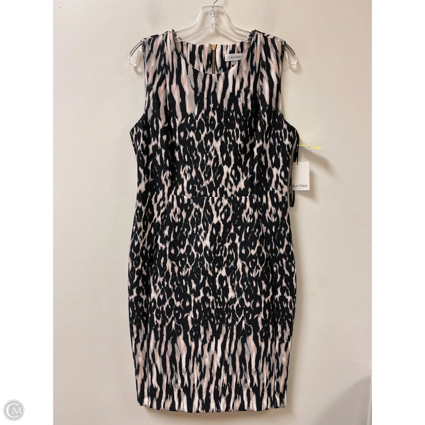 Dress Work By Calvin Klein In Black & Cream, Size: L
