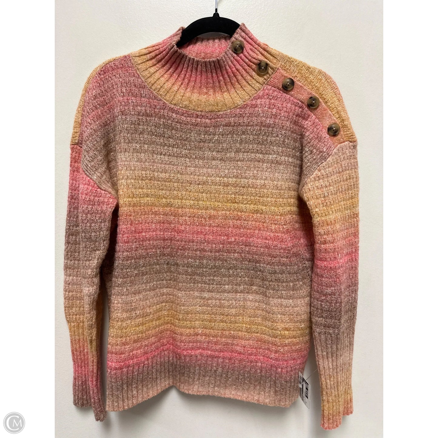 Sweater By Talbots In Red & Yellow, Size: M