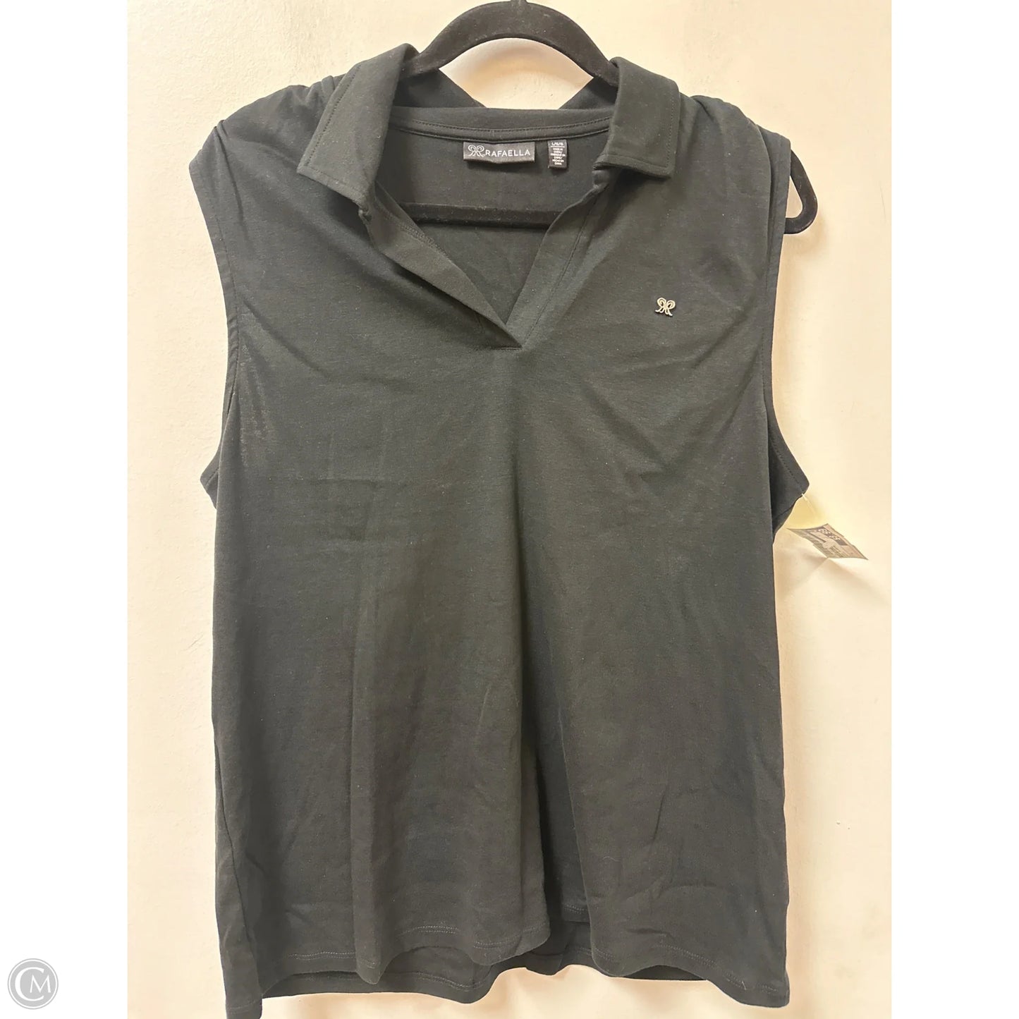 Top Sleeveless By Rafaella In Black, Size: L