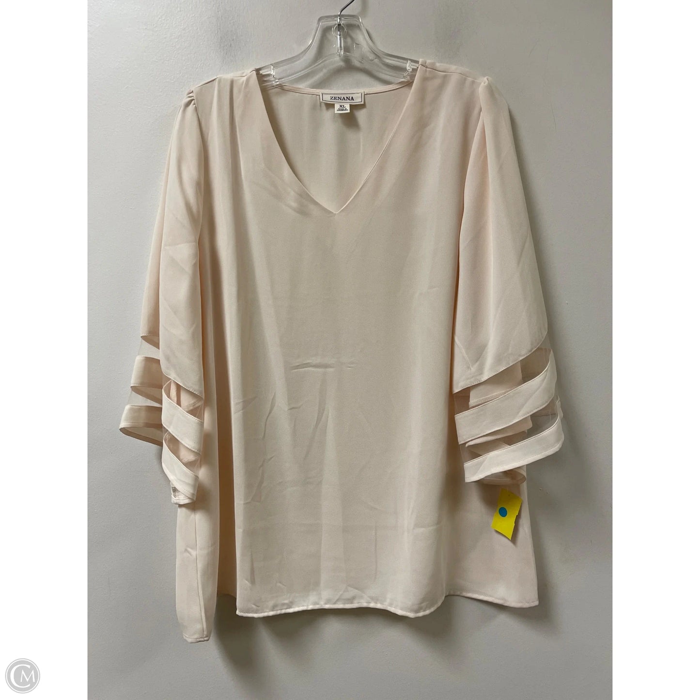 Top Short Sleeve By Zenana Outfitters In Cream, Size: Xl