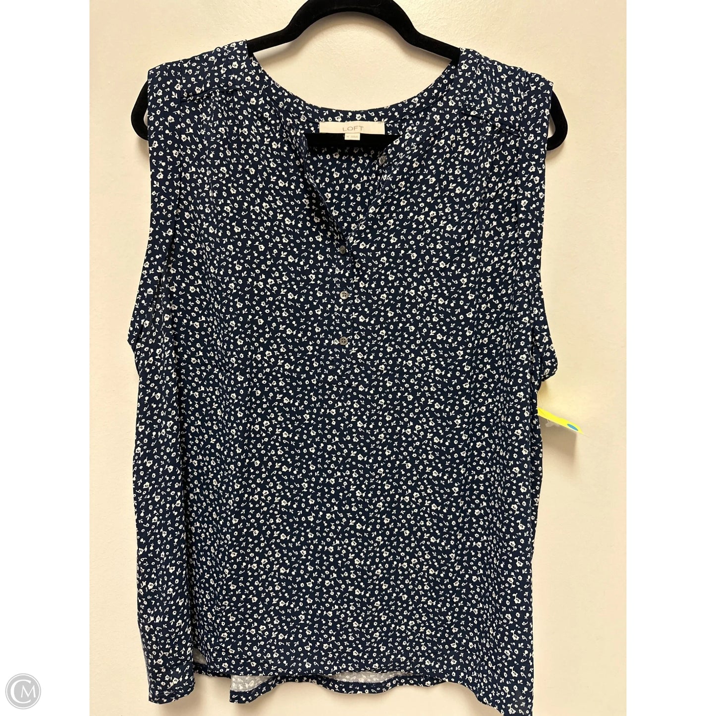 Top Sleeveless By Loft In Navy, Size: M