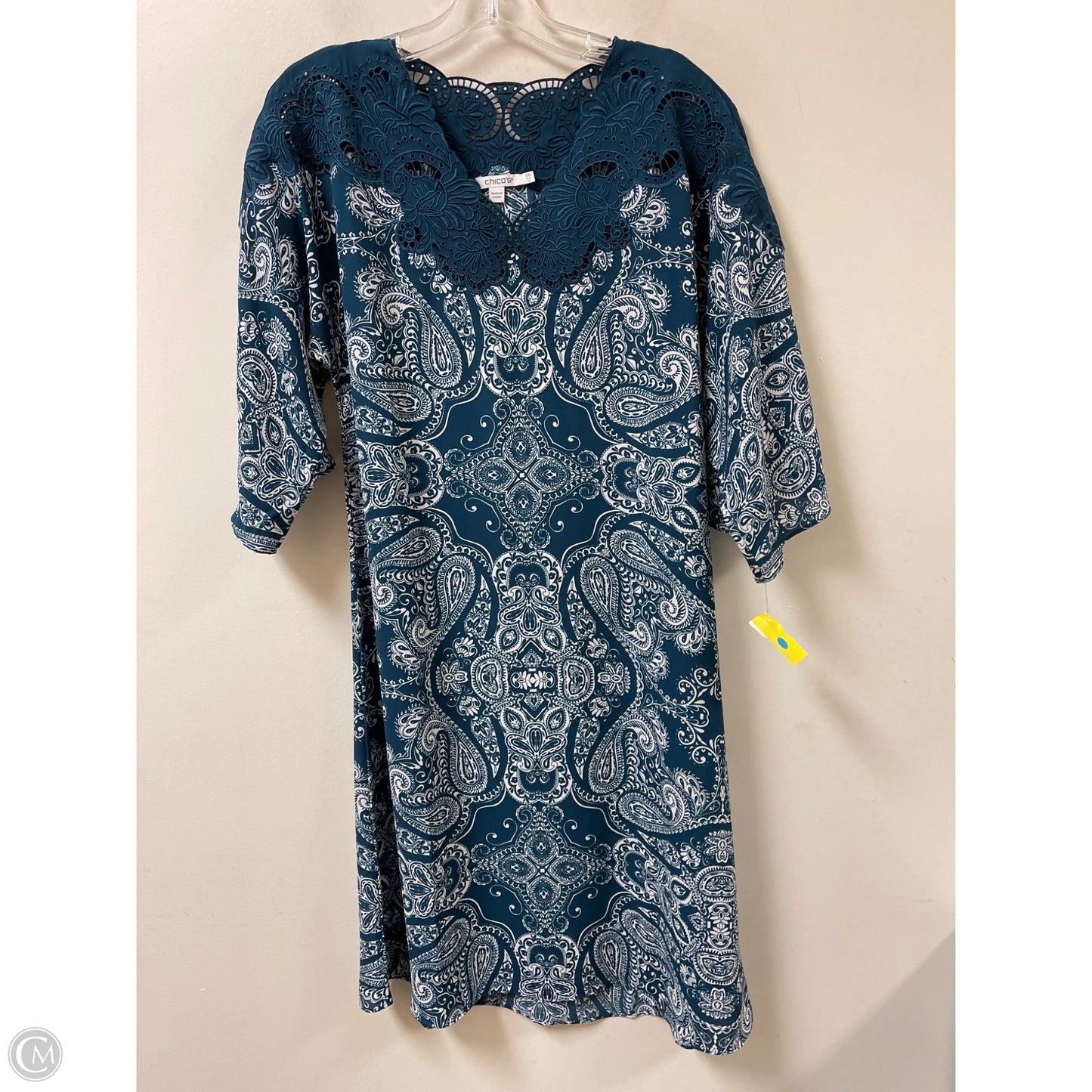 Dress Casual Midi By Chicos In Blue, Size: Xs