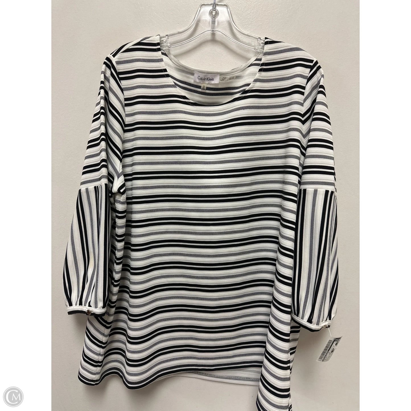 Top Long Sleeve By Calvin Klein In White, Size: 1x