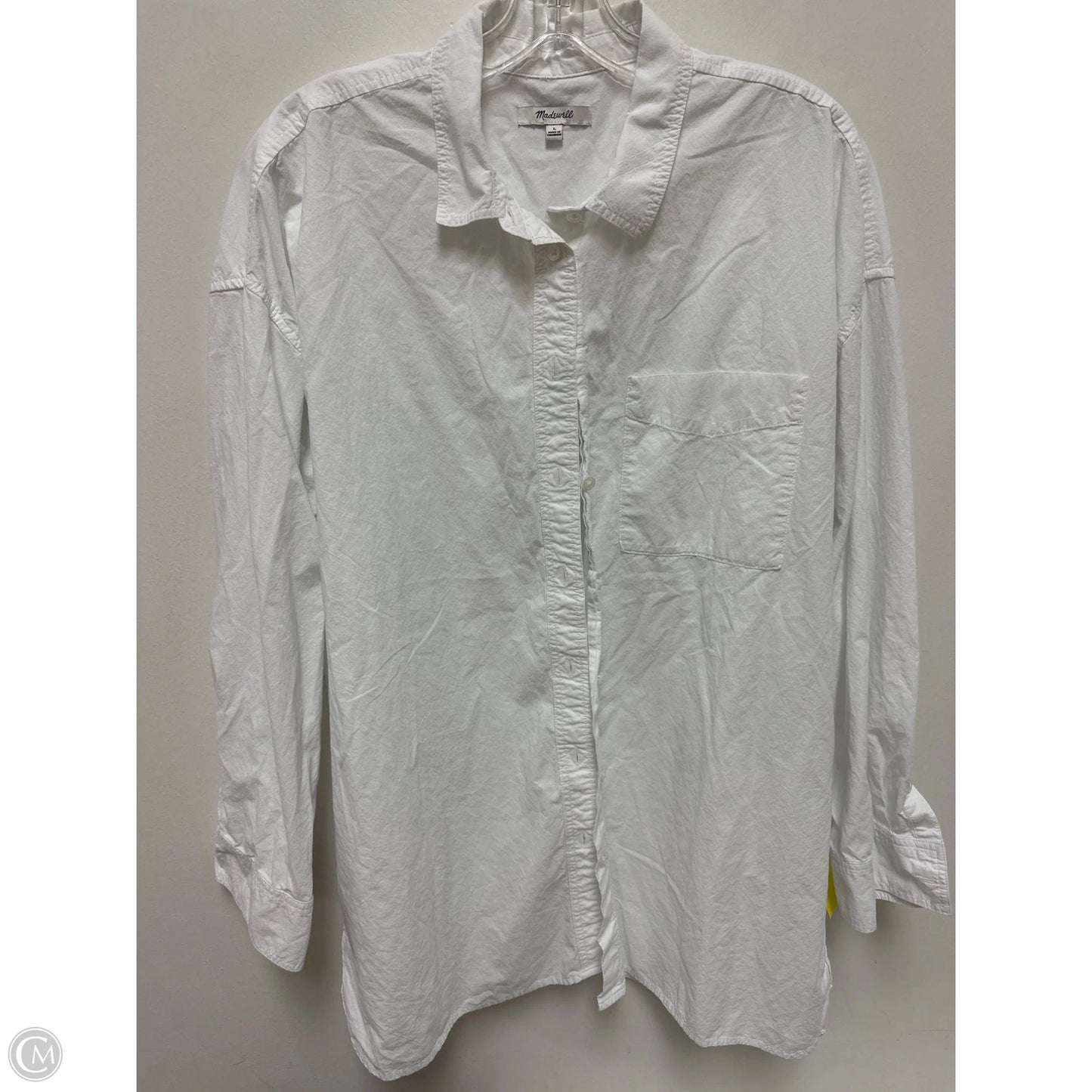Blouse Long Sleeve By Madewell In White, Size: L