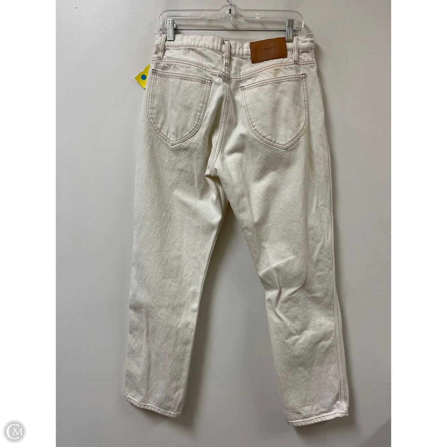 Jeans Straight By Frame In Cream, Size: 8