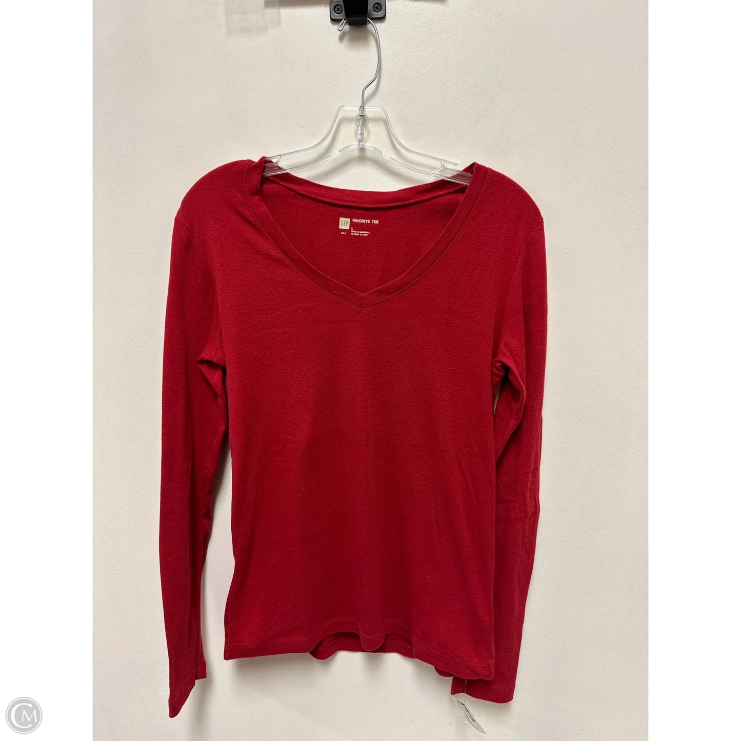Top Long Sleeve By Gap In Red, Size: L