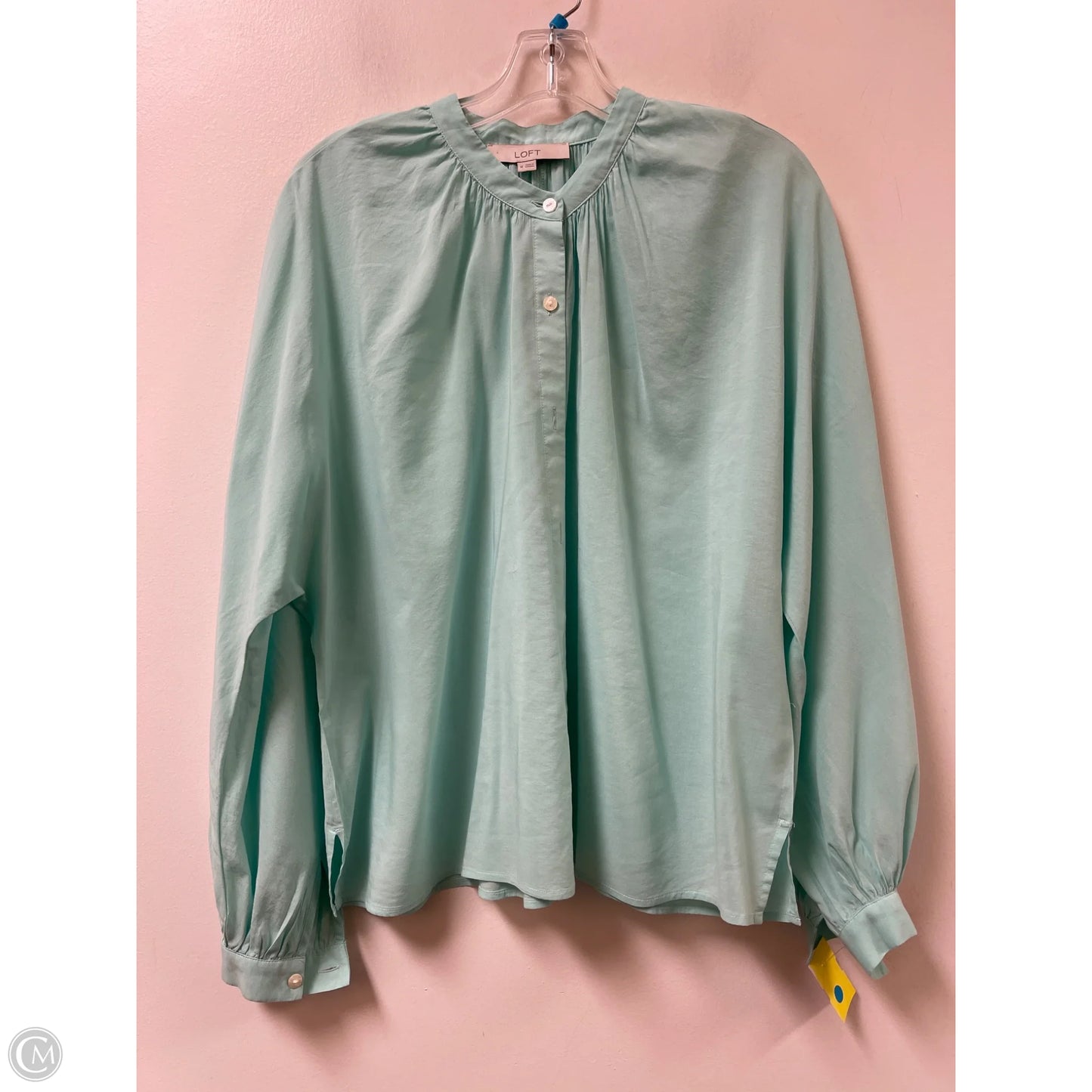 Blouse Long Sleeve By Loft In Blue, Size: M