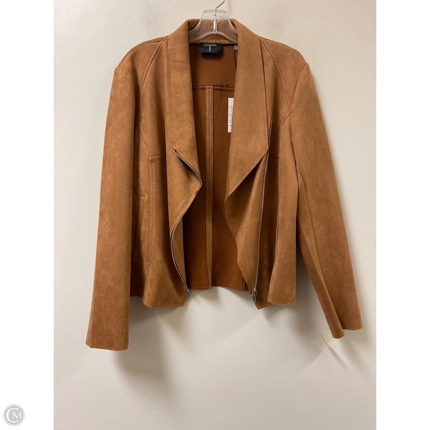 Jacket Moto By T Tahari In Tan, Size: Xl