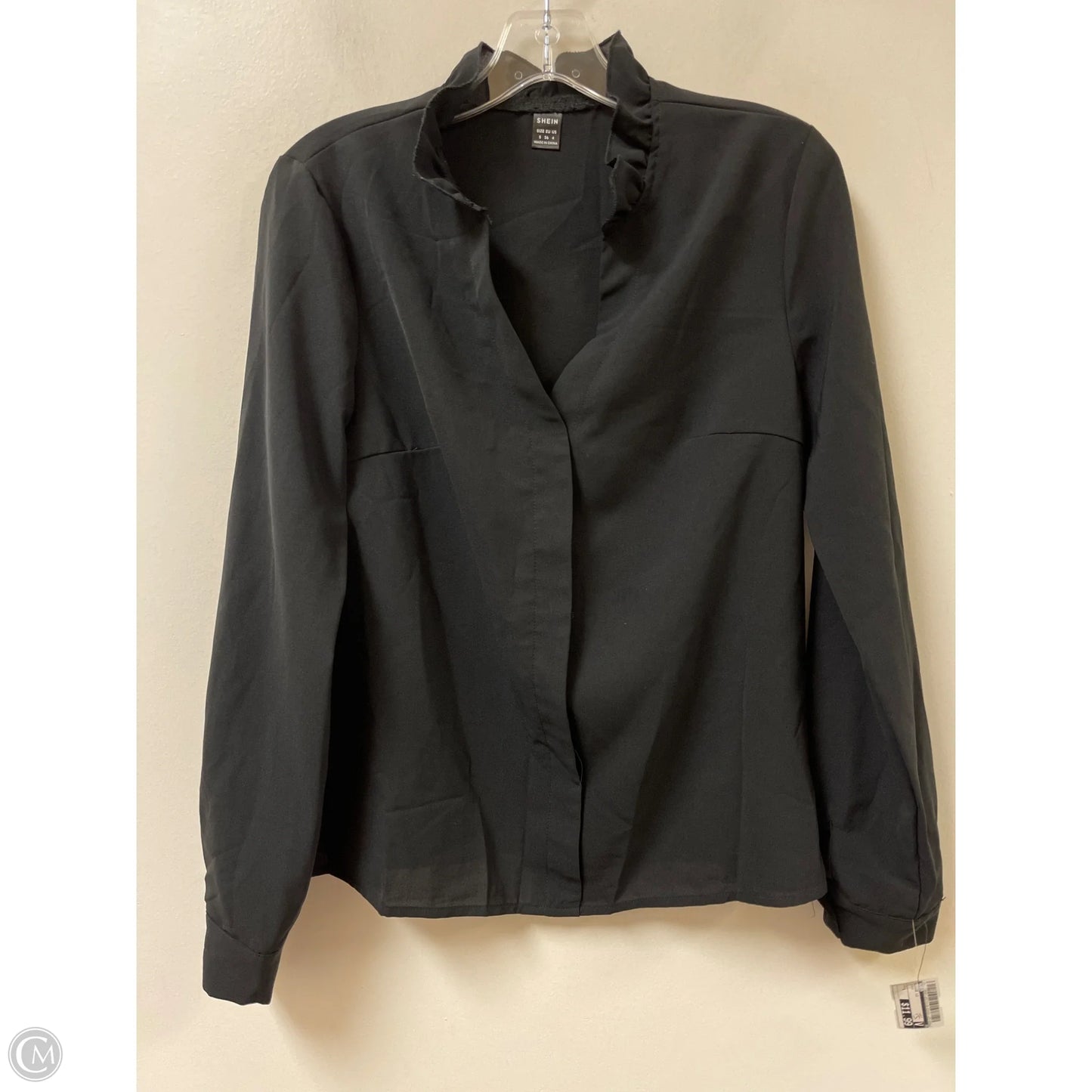 Blouse Long Sleeve By Shein In Black, Size: S