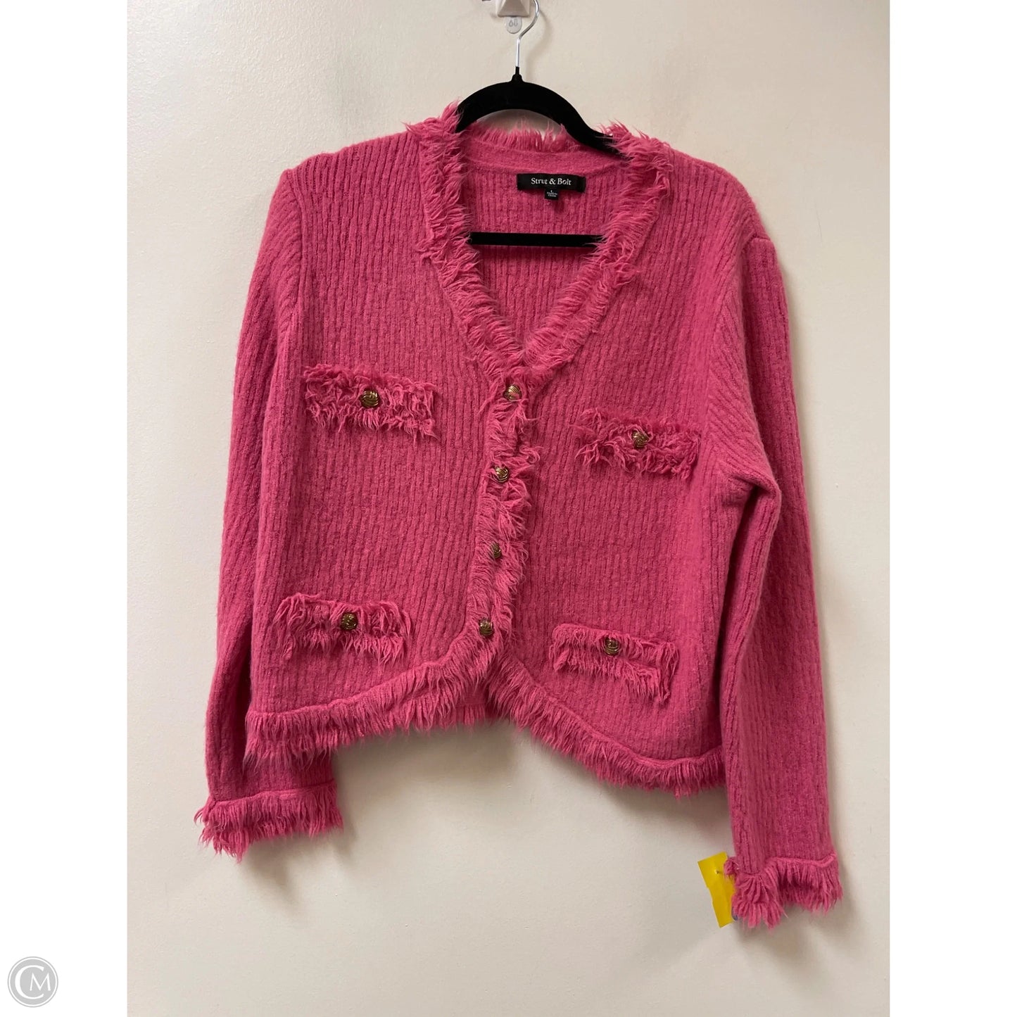 Sweater Cardigan By Strut & Bolt In Pink, Size: L
