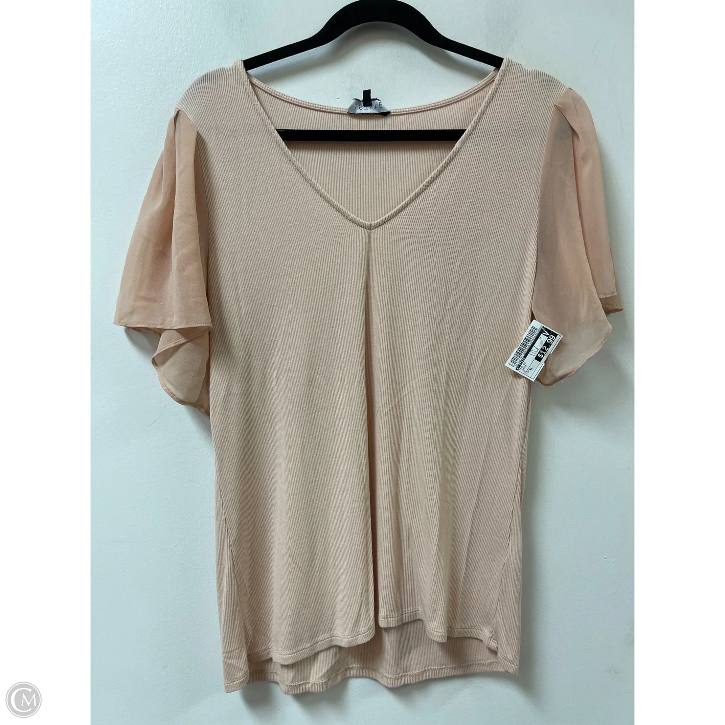 Top Short Sleeve By 1.state In Cream, Size: Xl